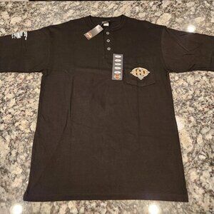Vintage Harley-Davidson Tampa Shirt Mens Large Black Henley USA 2004 NWT NOS